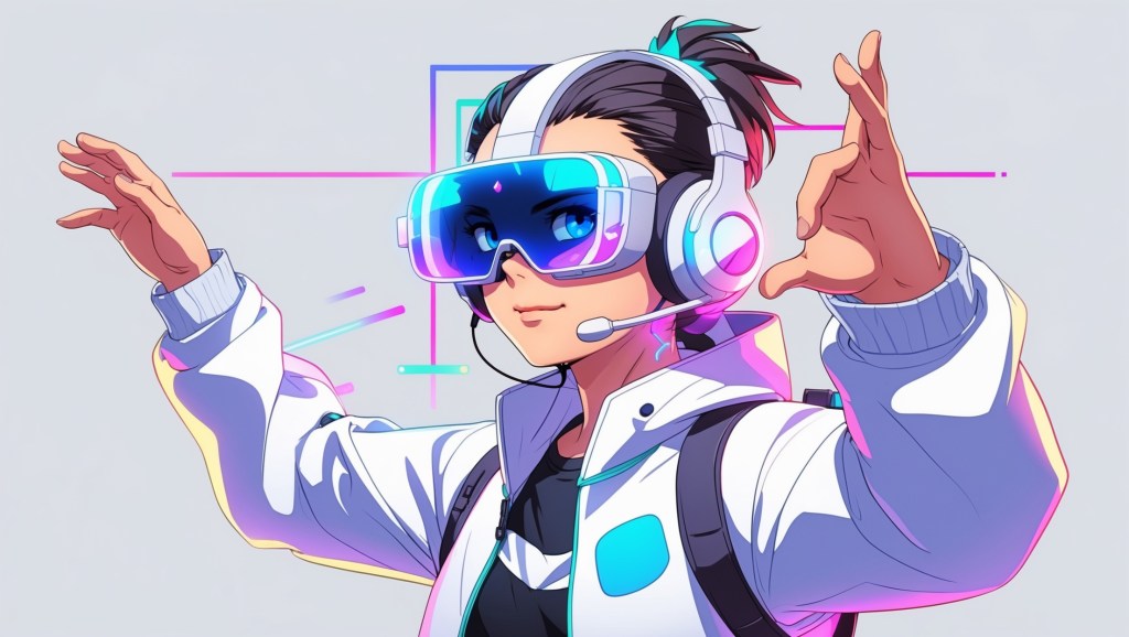 Futuristic 3D VTuber Avatar Illustration